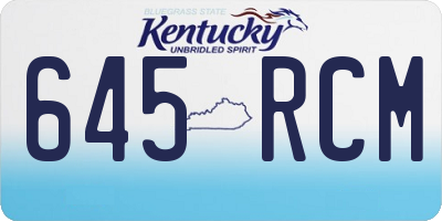 KY license plate 645RCM