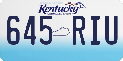 KY license plate 645RIU