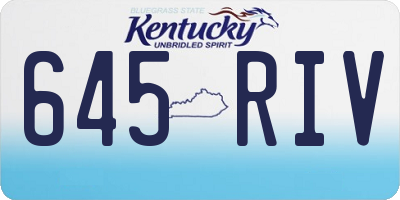 KY license plate 645RIV