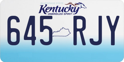KY license plate 645RJY