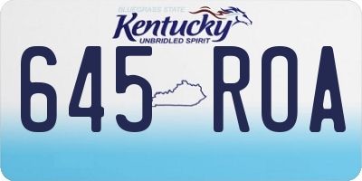 KY license plate 645ROA