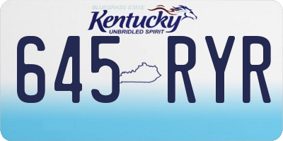 KY license plate 645RYR