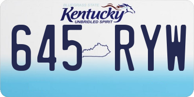KY license plate 645RYW