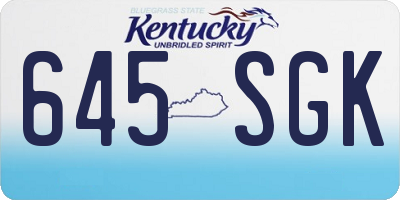 KY license plate 645SGK