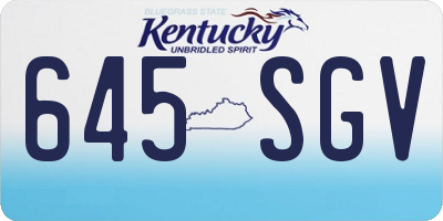 KY license plate 645SGV