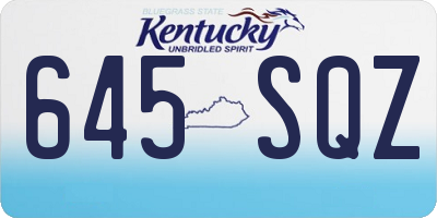KY license plate 645SQZ