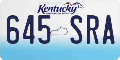 KY license plate 645SRA
