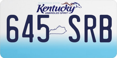 KY license plate 645SRB