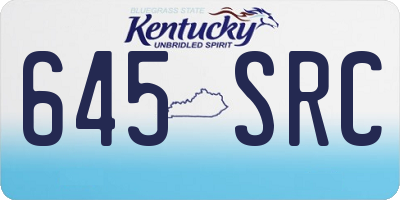 KY license plate 645SRC