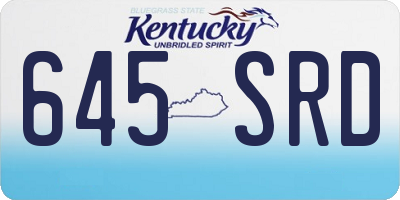KY license plate 645SRD
