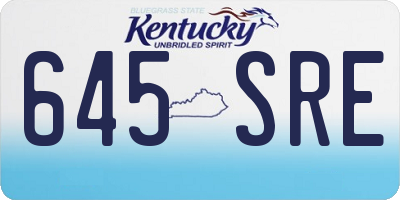 KY license plate 645SRE