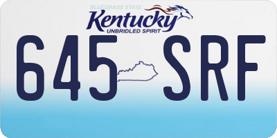 KY license plate 645SRF