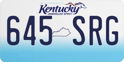 KY license plate 645SRG