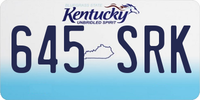 KY license plate 645SRK