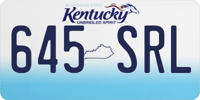 KY license plate 645SRL