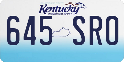KY license plate 645SRO
