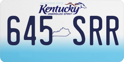 KY license plate 645SRR