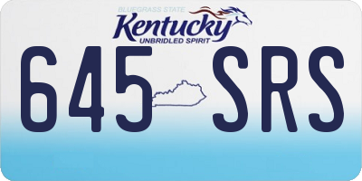 KY license plate 645SRS