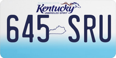 KY license plate 645SRU