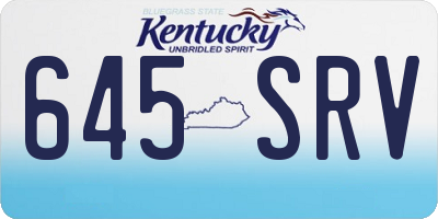 KY license plate 645SRV