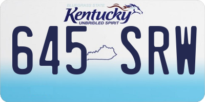 KY license plate 645SRW