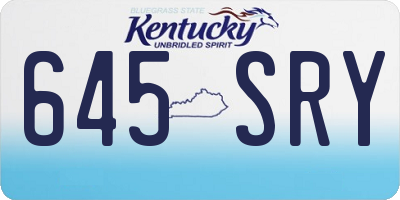 KY license plate 645SRY