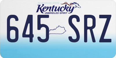 KY license plate 645SRZ