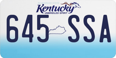 KY license plate 645SSA