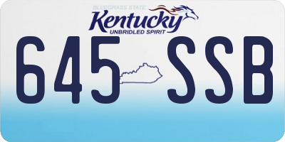 KY license plate 645SSB