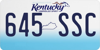 KY license plate 645SSC