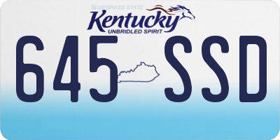 KY license plate 645SSD