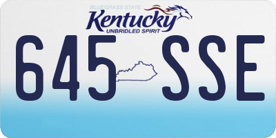 KY license plate 645SSE