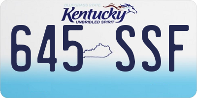 KY license plate 645SSF