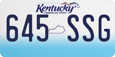 KY license plate 645SSG
