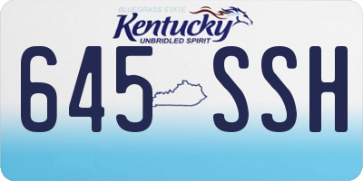 KY license plate 645SSH