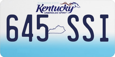 KY license plate 645SSI