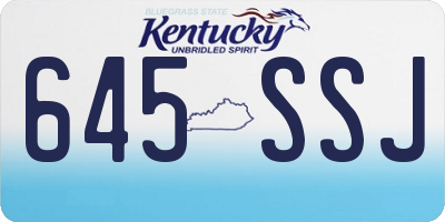 KY license plate 645SSJ