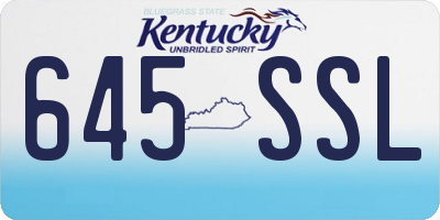 KY license plate 645SSL