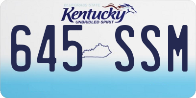 KY license plate 645SSM