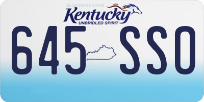 KY license plate 645SSO