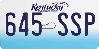KY license plate 645SSP