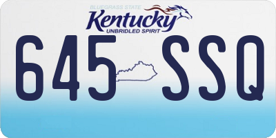 KY license plate 645SSQ