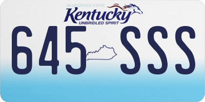 KY license plate 645SSS
