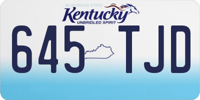 KY license plate 645TJD