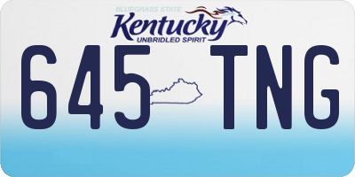 KY license plate 645TNG