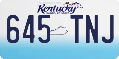 KY license plate 645TNJ