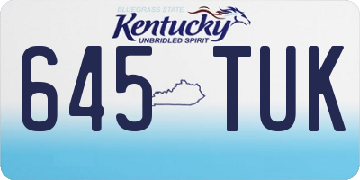 KY license plate 645TUK