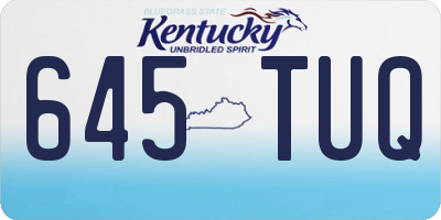 KY license plate 645TUQ