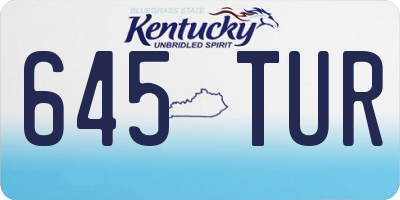 KY license plate 645TUR