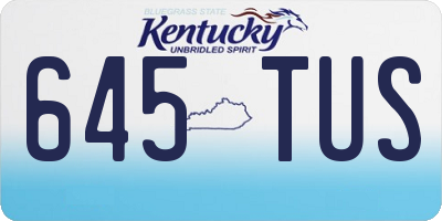 KY license plate 645TUS